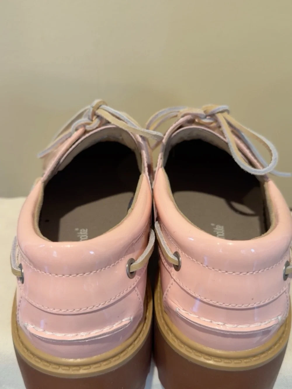 Timberland Pink Patent Platform Boat Shoes